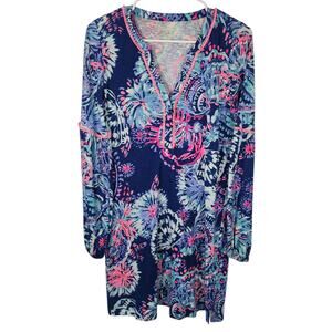 Lilly Pulitzer Modal Blend Mini‎ Dress S Embroidered Coastal Cottage Resortwear